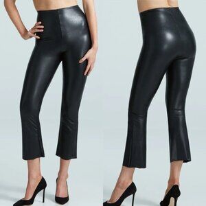 Commando Faux Leather Crop Flare Bootcut High Rise Pant SIZE M Black Legging EUC